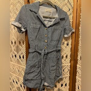 Urban Outfitters Carmen Navy Striped Romper